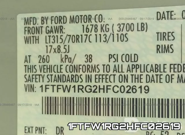 1FTFW1RG2HFC02619 фото 10