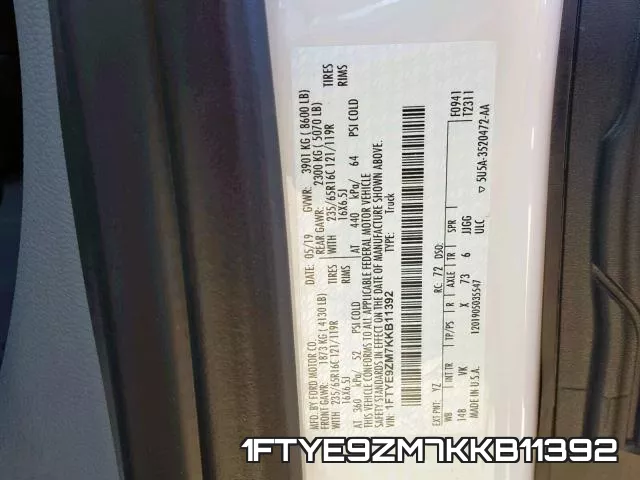 1FTYE9ZM7KKB11392 фото 2