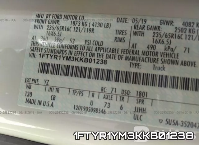 1FTYR1YM3KKB01238 фото 10