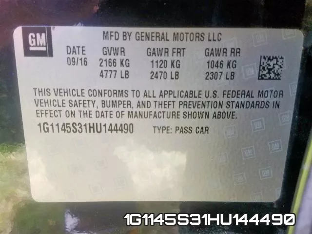 1G1145S31HU144490 фото 2