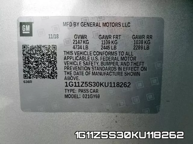 1G11Z5S30KU118262 фото 2