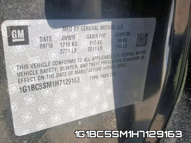 1G1BC5SM1H7129163 фото 2