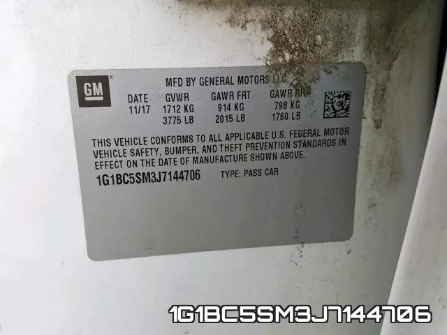 1G1BC5SM3J7144706 фото 2