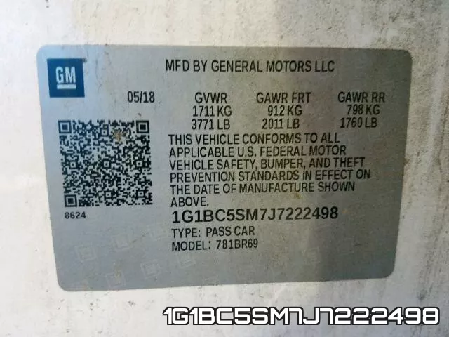 1G1BC5SM7J7222498 фото 2