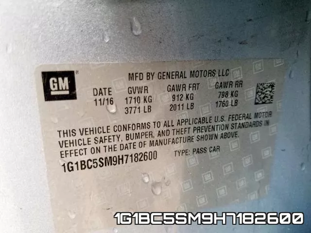 1G1BC5SM9H7182600 фото 2