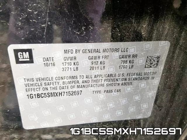 1G1BC5SMXH7152697 фото 2