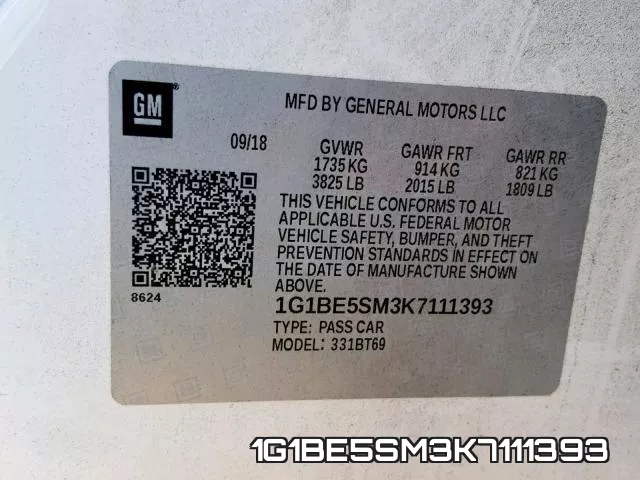 1G1BE5SM3K7111393 фото 2