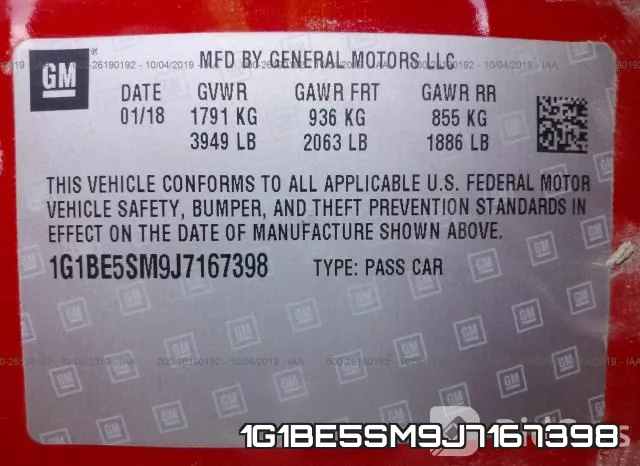 1G1BE5SM9J7167398 фото 10