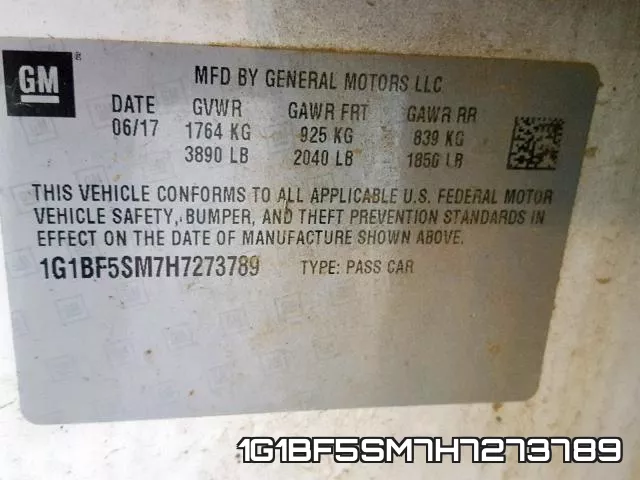 1G1BF5SM7H7273789 фото 2