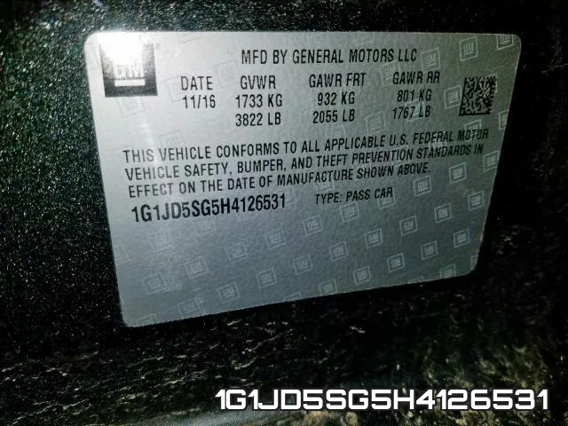 1G1JD5SG5H4126531 фото 2