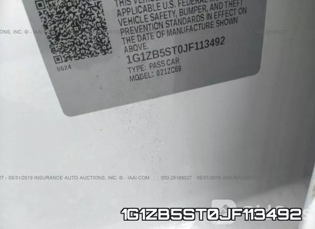 1G1ZB5ST0JF113492 фото 10