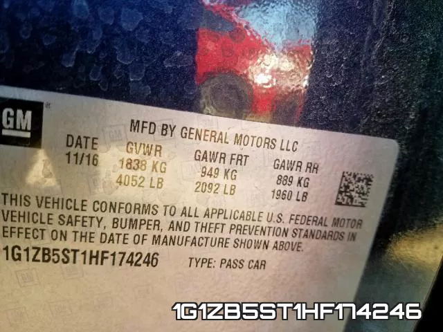 1G1ZB5ST1HF174246 фото 2