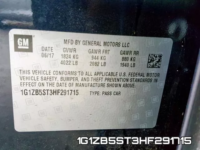 1G1ZB5ST3HF291715 фото 2