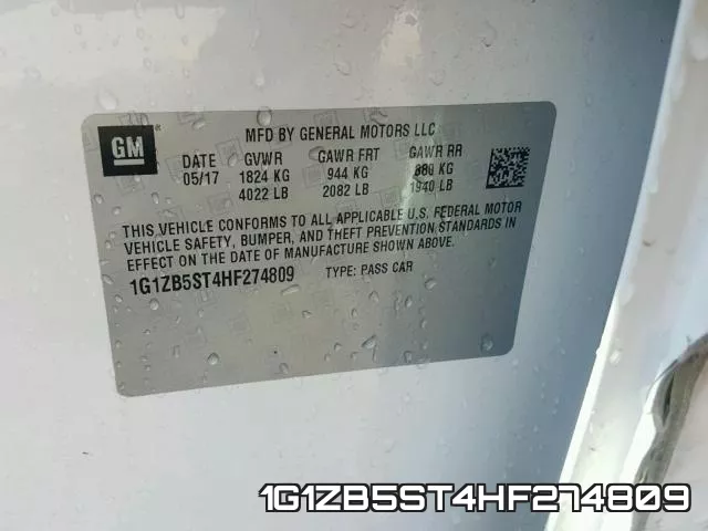 1G1ZB5ST4HF274809 фото 2