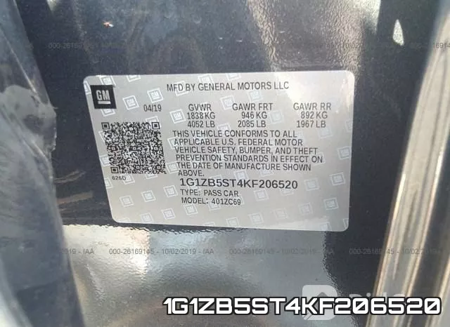 1G1ZB5ST4KF206520 фото 10