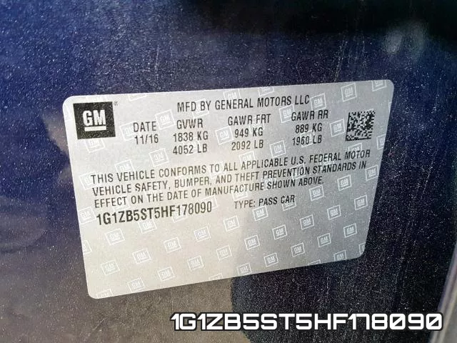 1G1ZB5ST5HF178090 фото 2