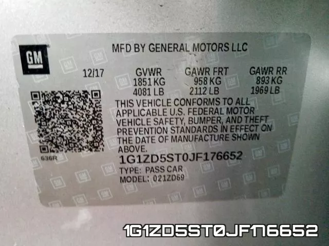 1G1ZD5ST0JF176652 фото 2