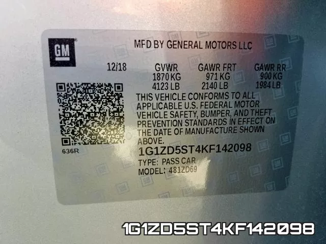 1G1ZD5ST4KF142098 фото 2