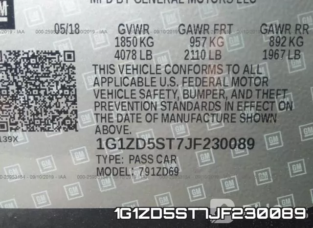 1G1ZD5ST7JF230089 фото 10