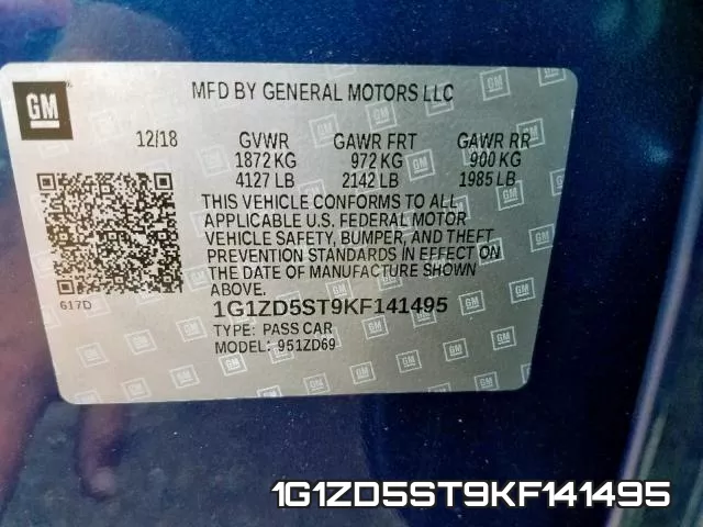 1G1ZD5ST9KF141495 фото 2