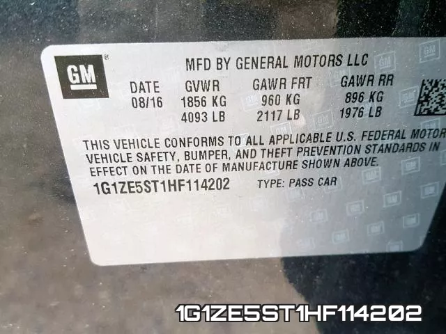 1G1ZE5ST1HF114202 фото 2