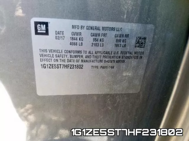 1G1ZE5ST7HF231802 фото 2