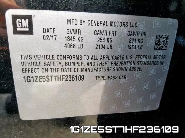 1G1ZE5ST7HF236109 фото 2