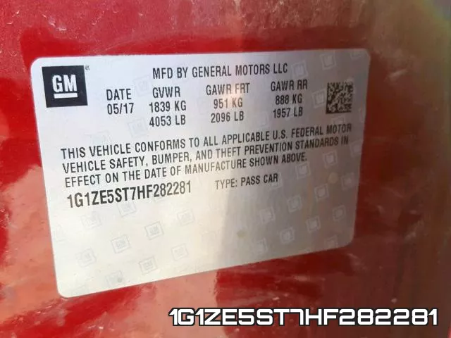1G1ZE5ST7HF282281 фото 2