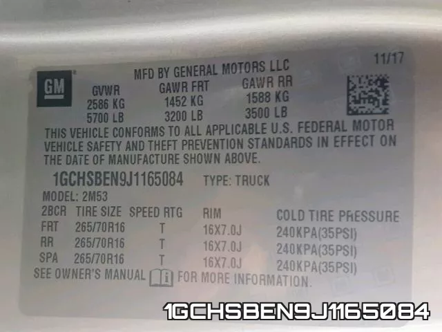 1GCHSBEN9J1165084 фото 2