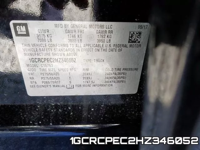 1GCRCPEC2HZ346052 фото 2