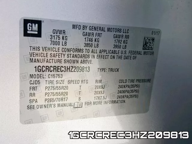 1GCRCREC3HZ209813 фото 2