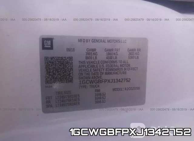 1GCWGBFPXJ1342752 фото 9