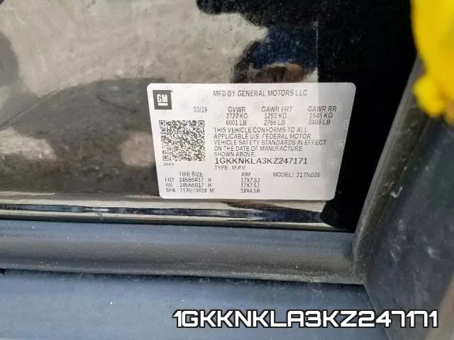 1GKKNKLA3KZ247171 фото 2