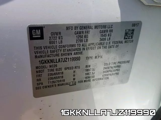 1GKKNLLA7JZ119990 фото 2