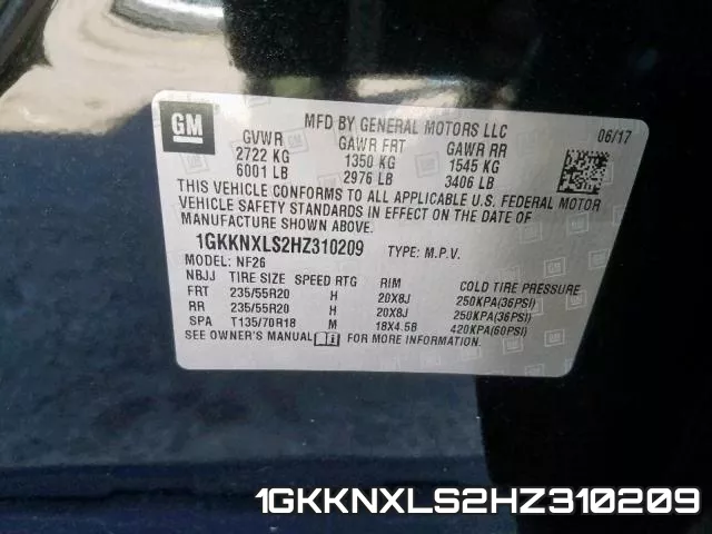 1GKKNXLS2HZ310209 фото 2