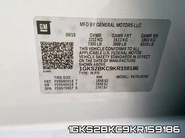 1GKS2BKC9KR159186 фото 2