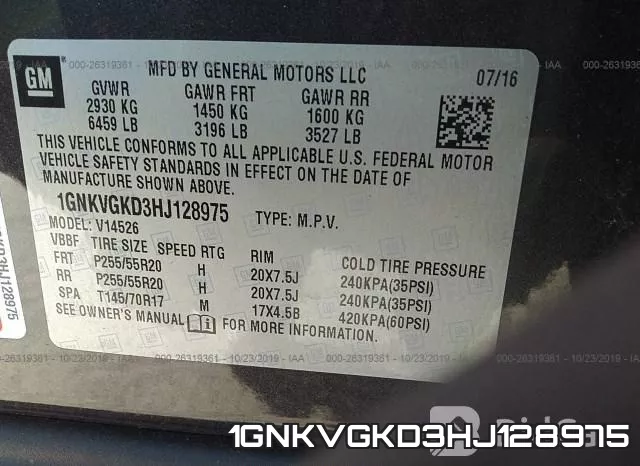1GNKVGKD3HJ128975 фото 10