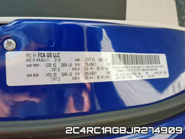 2C4RC1AG8JR274909 фото 2