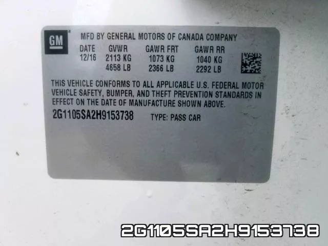 2G1105SA2H9153738 фото 2