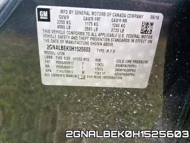 2GNALBEK0H1525603 фото 2