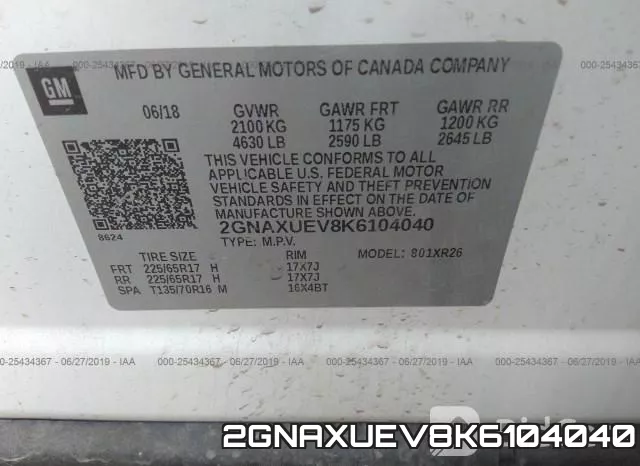 2GNAXUEV8K6104040 фото 10