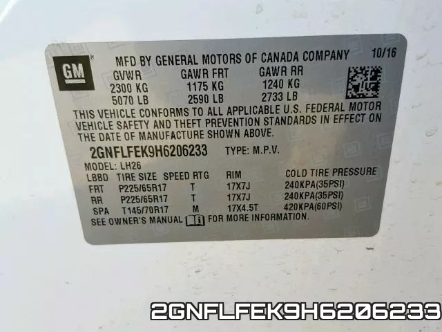 2GNFLFEK9H6206233 фото 2