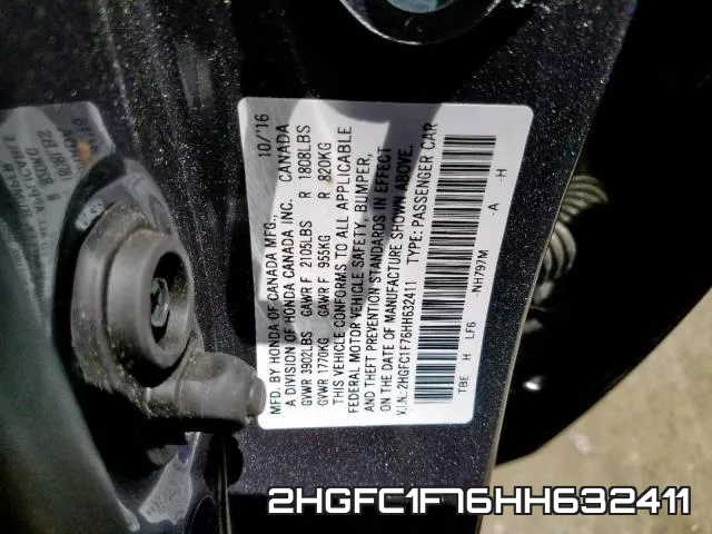 2HGFC1F76HH632411 фото 2