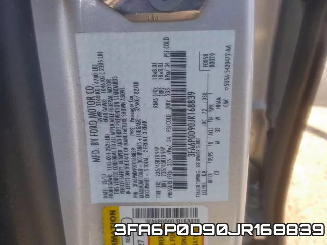 3FA6P0D90JR168839 фото 2