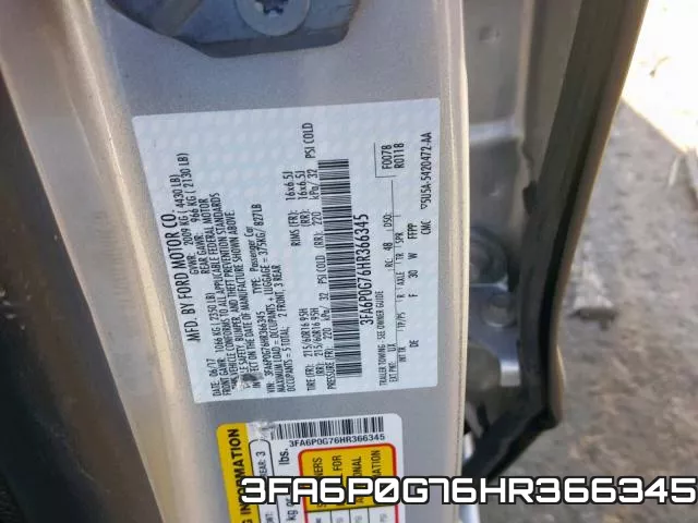 3FA6P0G76HR366345 фото 2