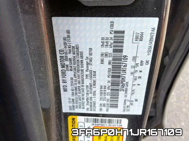 3FA6P0H71JR167109 фото 2