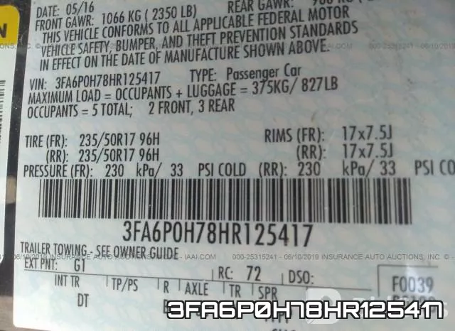 3FA6P0H78HR125417 фото 10