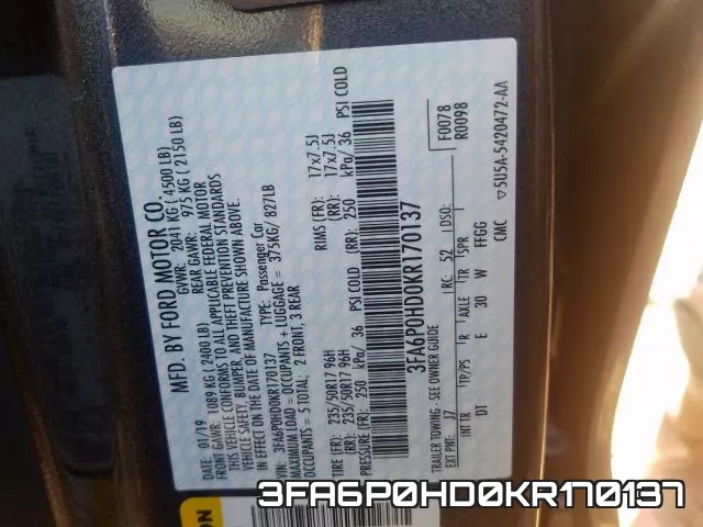 3FA6P0HD0KR170137 фото 2