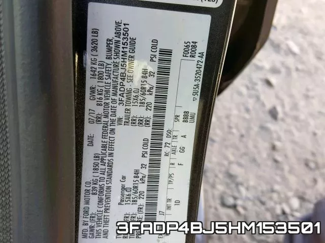 3FADP4BJ5HM153501 фото 2