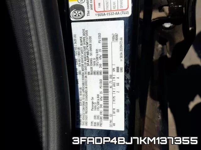3FADP4BJ7KM137355 фото 2